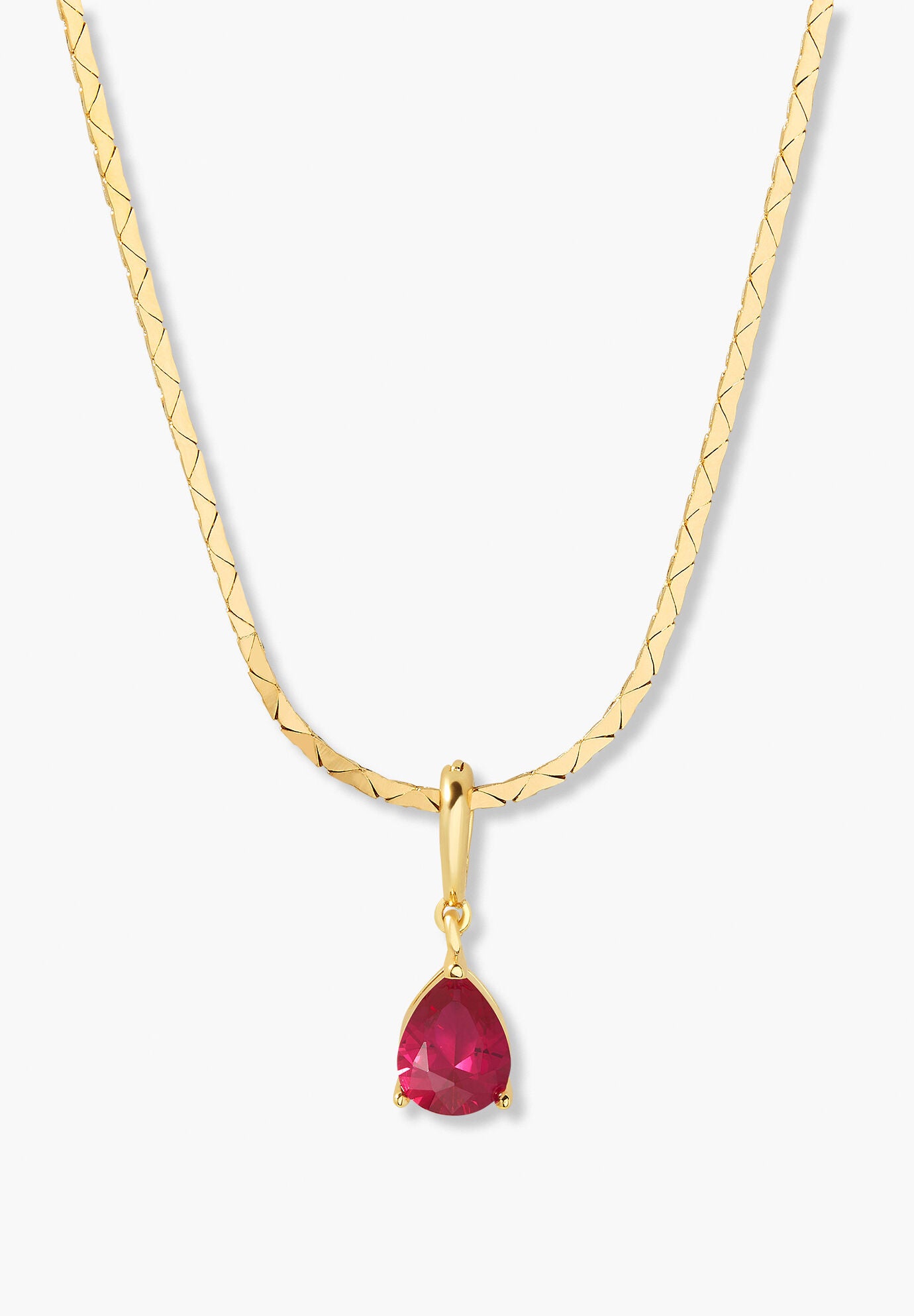 Melrose Teardrop Birthstone Necklace, JULY, hi-res image number 0