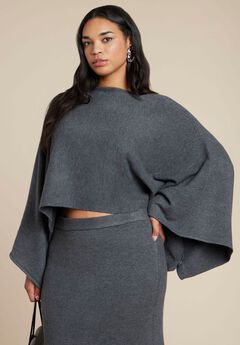 Draped Cropped Sweater