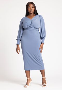 Cross Front Midi Dress