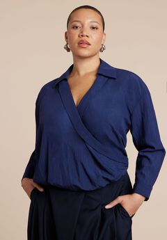 Surplice Collared Top