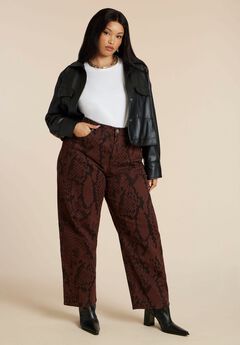 Snake Print Relaxed Leg Jean