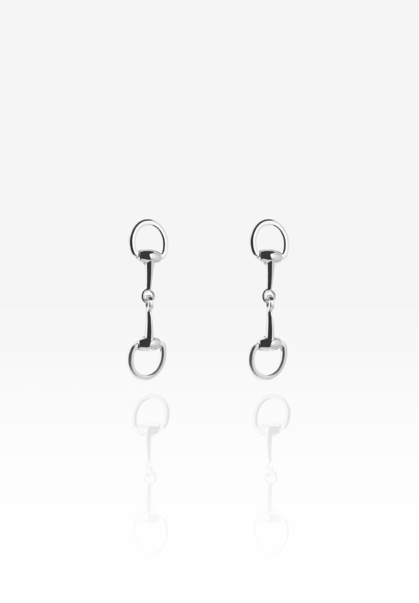 Bella Horsebit Stud Silver Earrings, SILVER, hi-res image number 0