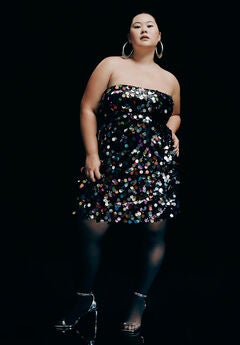 Confetti Sequin Flare Skirt Mini Dress