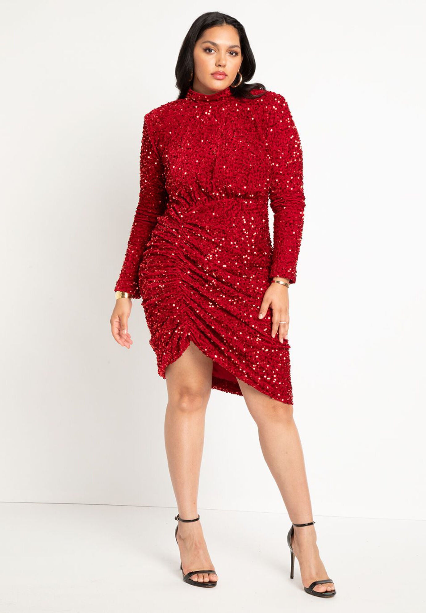 Ruched Sequin Dress﻿
