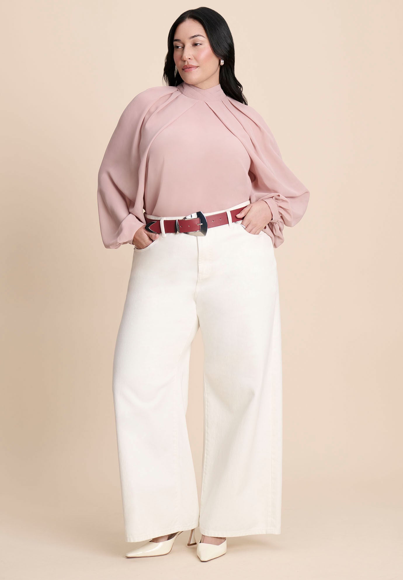 Triangle Buckle Belt, BURGUNDY, on-hover image number 1