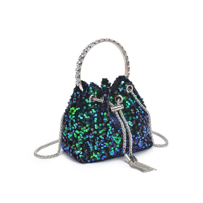Starsha Sequin Bucket Evening Bag, PEACOCK, on-hover image number 1