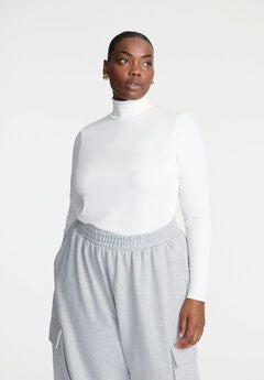 Soft Brushed Mock Neck Long Sleeve