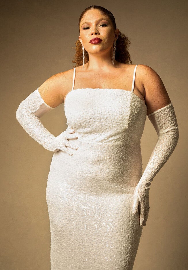 Bridal by ELOQUII Sequin Column Dress, , on-hover image number null