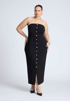 Tube Maxi Dress With Buttons