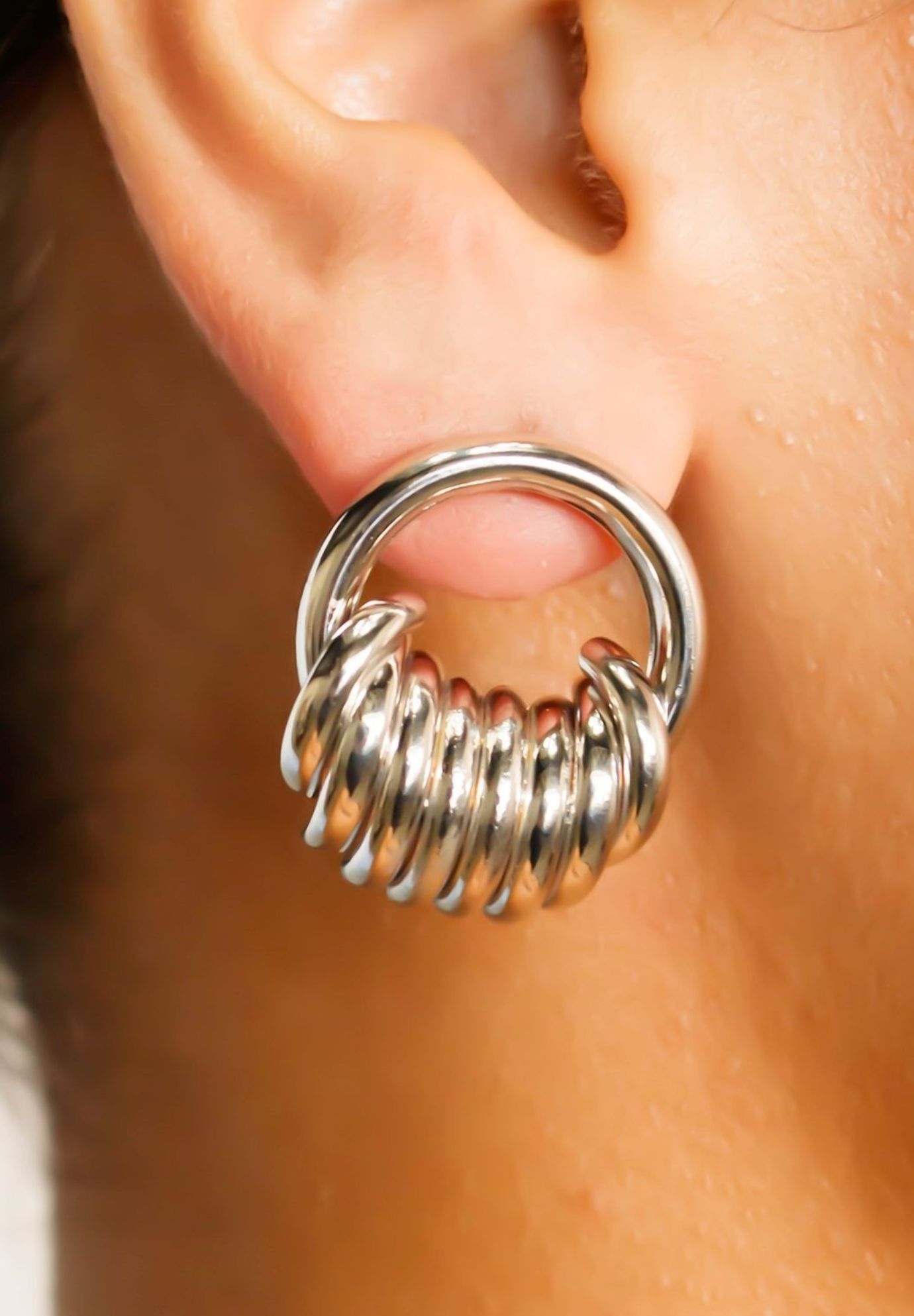 Rhea Silver Earrings, SILVER, alternate image number 2