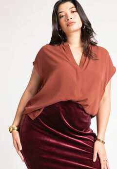 Plus Size Brown Blouses
