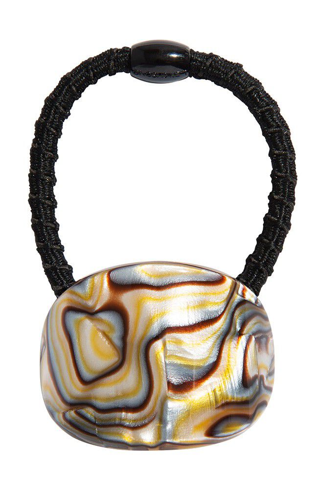 Oval Ponytail Holder, ONYX, hi-res image number 0