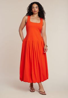 Drop-Waist Bubble Maxi Dress