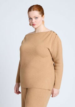 Asym Sweater With Hardware Detail