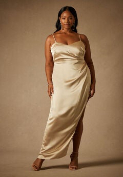 Bridal by ELOQUII High Slit Slip Dress