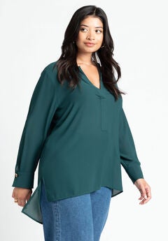 Plus Size Dark Green Blouse