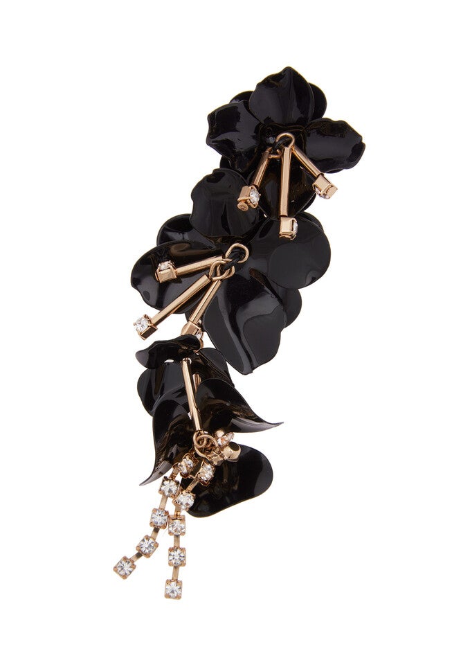 Floral Crawler Earring, BLACK, hi-res image number null
