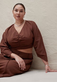 Shirred Dolman Top