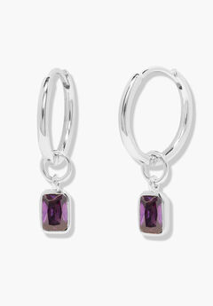 Mackenzie Silver Birthstone Hoops