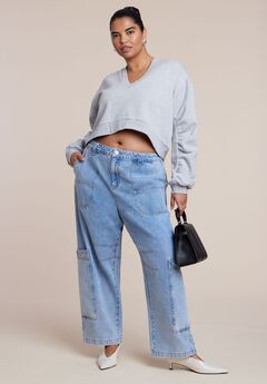 Low Rise Pocket Detail Loose Jean