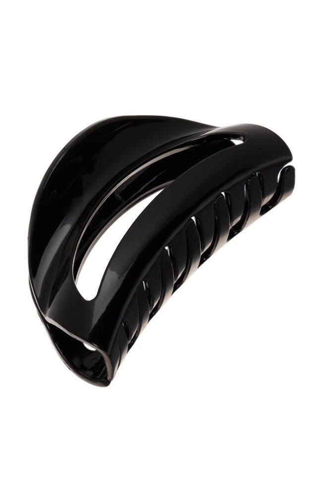 Belle Large Cutout Curve Claw Clip, BLACK, hi-res image number 0