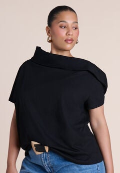 High-Neck Draped Top