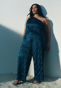 Crinkle Satin Wide-Leg Pant