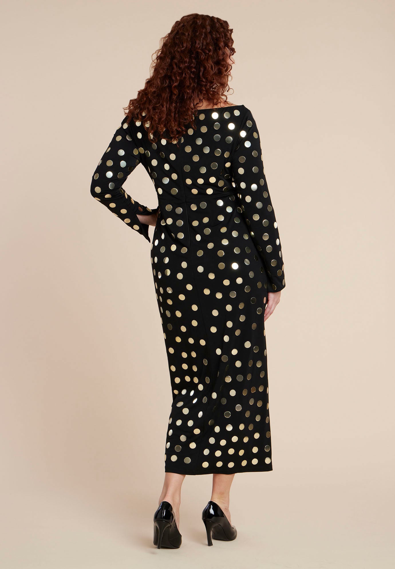  Studded Maxi Dress, BLACK ONYX, alternate image number 3