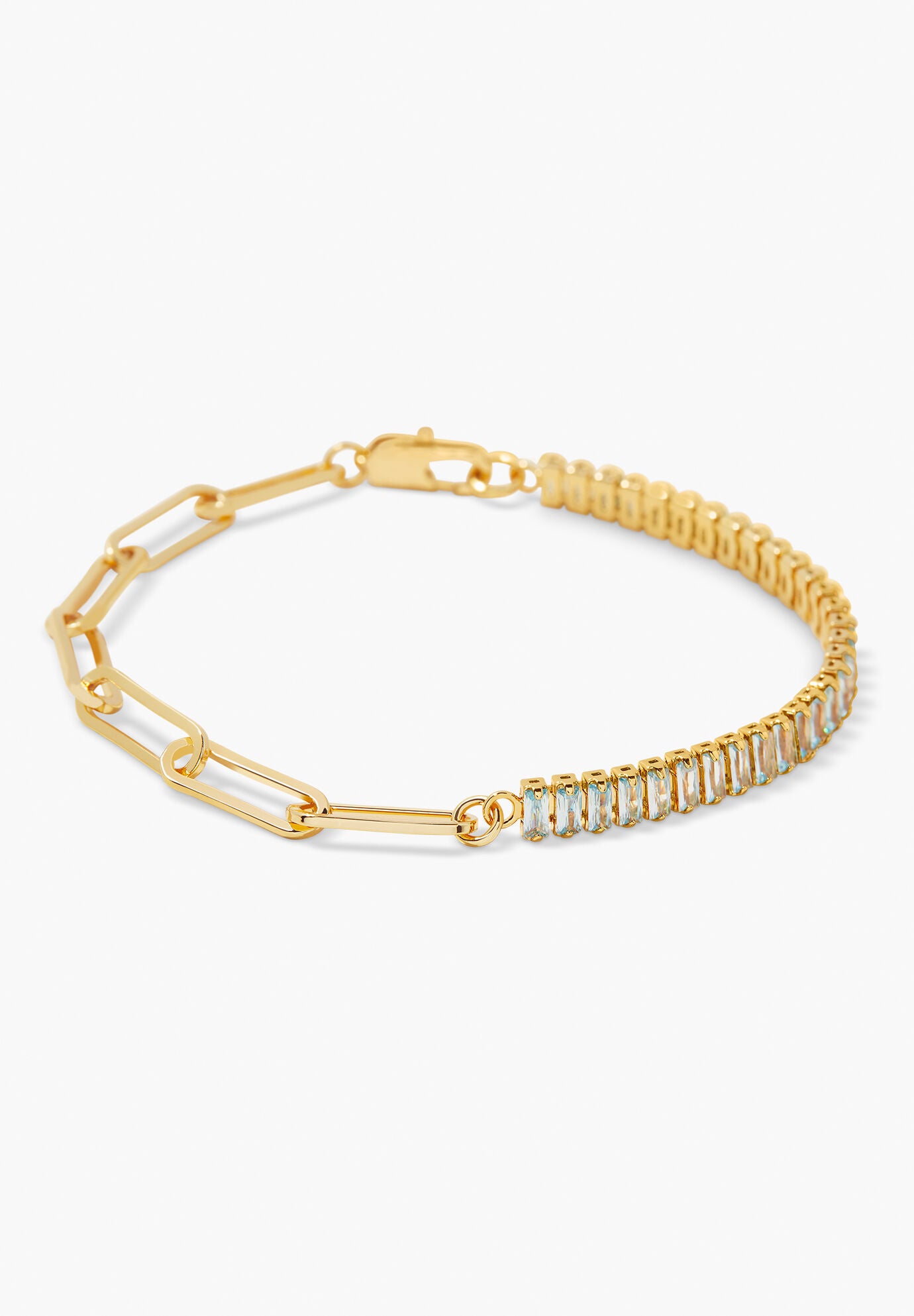 Priya Birthstone Tennis Bracelet, MARCH, hi-res image number 0