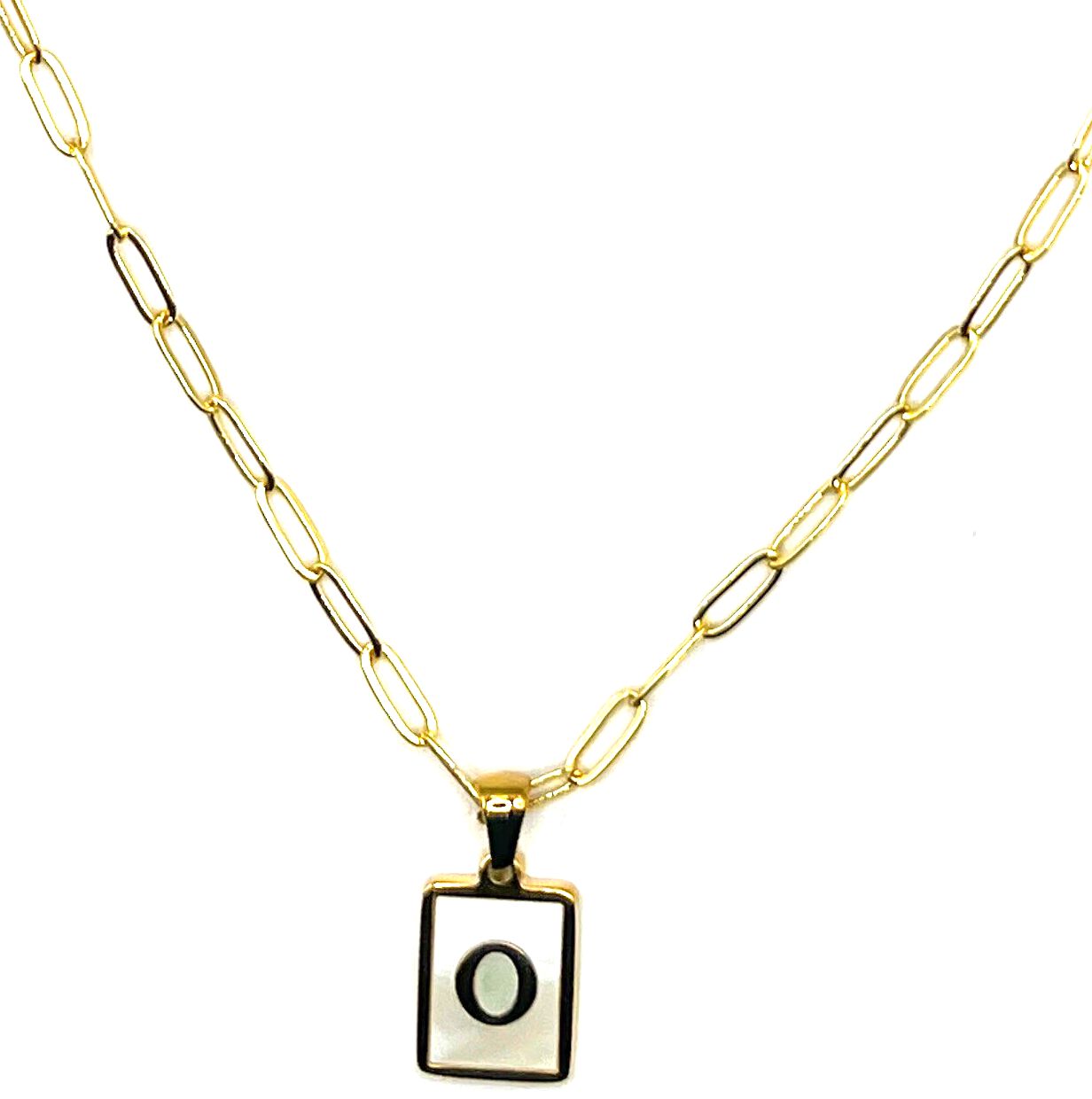 Pearlescent Initial Necklace, O, hi-res image number 0