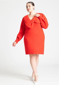 Bow Sweater Mini Dress