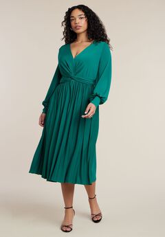 Knot Front Pleated Skirt Dress