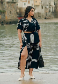 Wrapover Printed Skirt