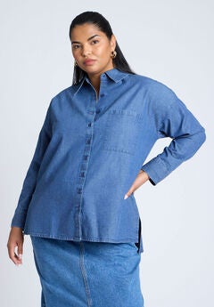 Oversized Chambray Top