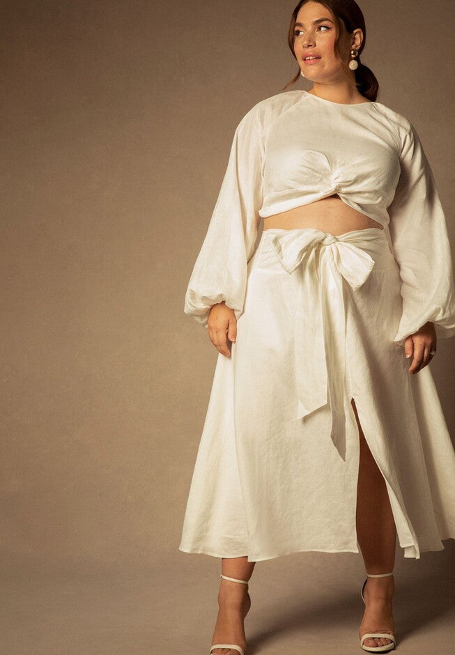 Bridal by ELOQUII A-Line Skirt, OFF WHITE, hi-res image number null