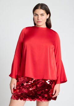 Open Back Flared Sleeve Top