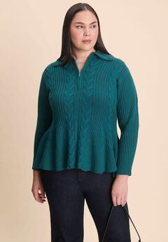 Peplum Zipper Sweater
