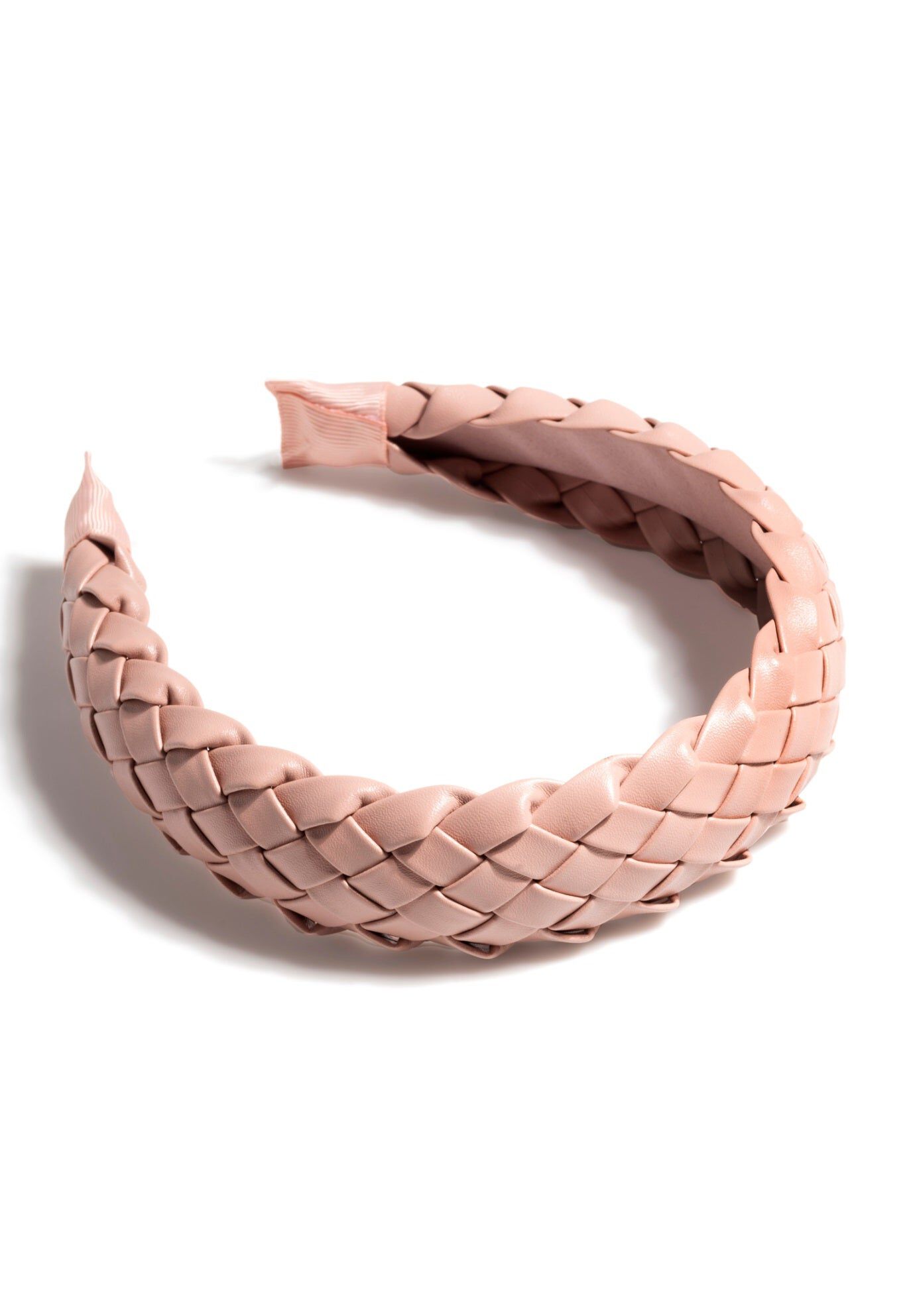 Woven Faux Leather Headband, BLUSH, hi-res image number 0