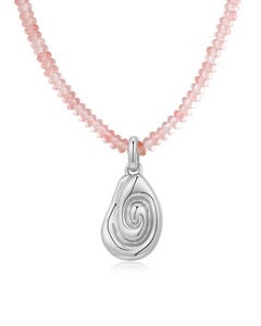 The Coquille Beaded Necklace- Silver
