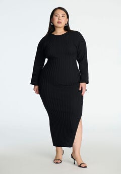 Wide Sleeve Maxi Sweater Dress