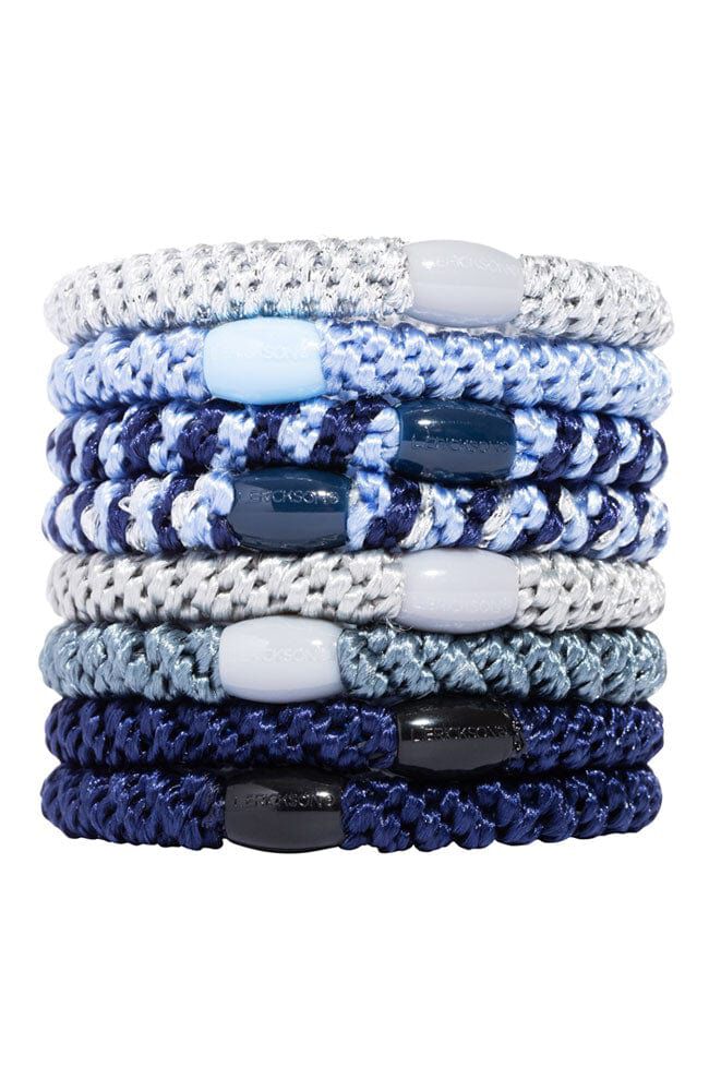 Grab & Go Ponytail Holder, 8 Pack - Metallic Bead, DENIM, hi-res image number 0