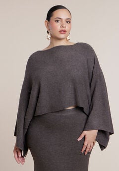 Draped Cropped Sweater