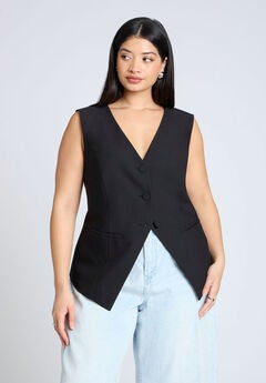Plus Size Black Vests For Women