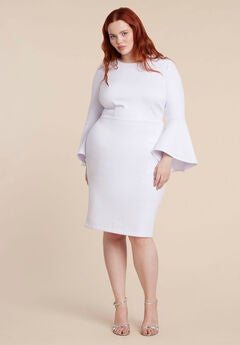 Flare Sleeve Scuba Dress