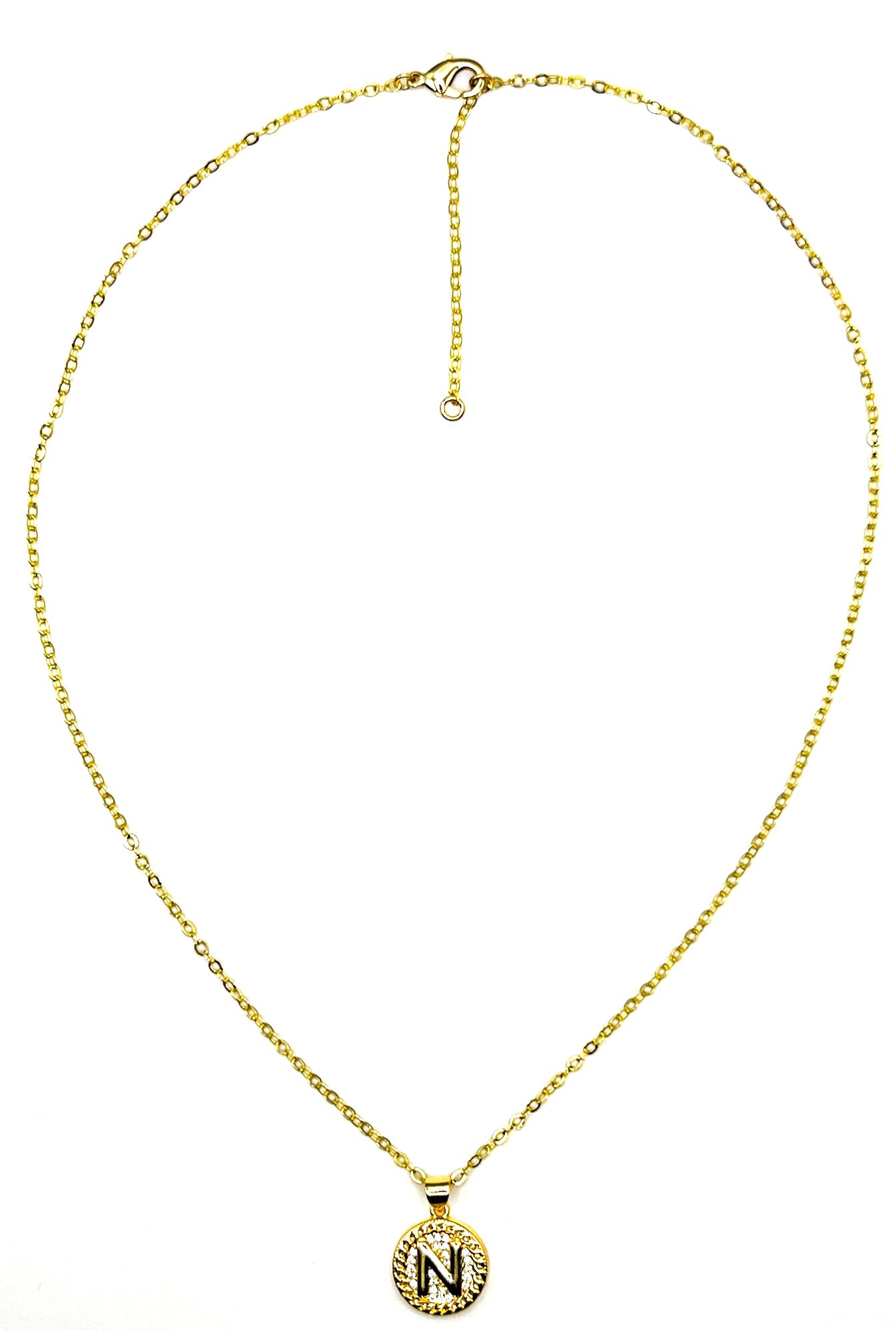 Lustre Initial Necklace, N, hi-res image number 0