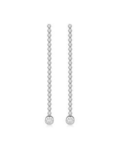 The Rose Bud Tennis Drop Studs- Silver