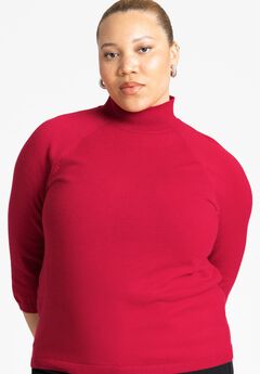 Three Quarter Sleeve Turtleneck Sweater