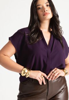 Notch Collar Blouse