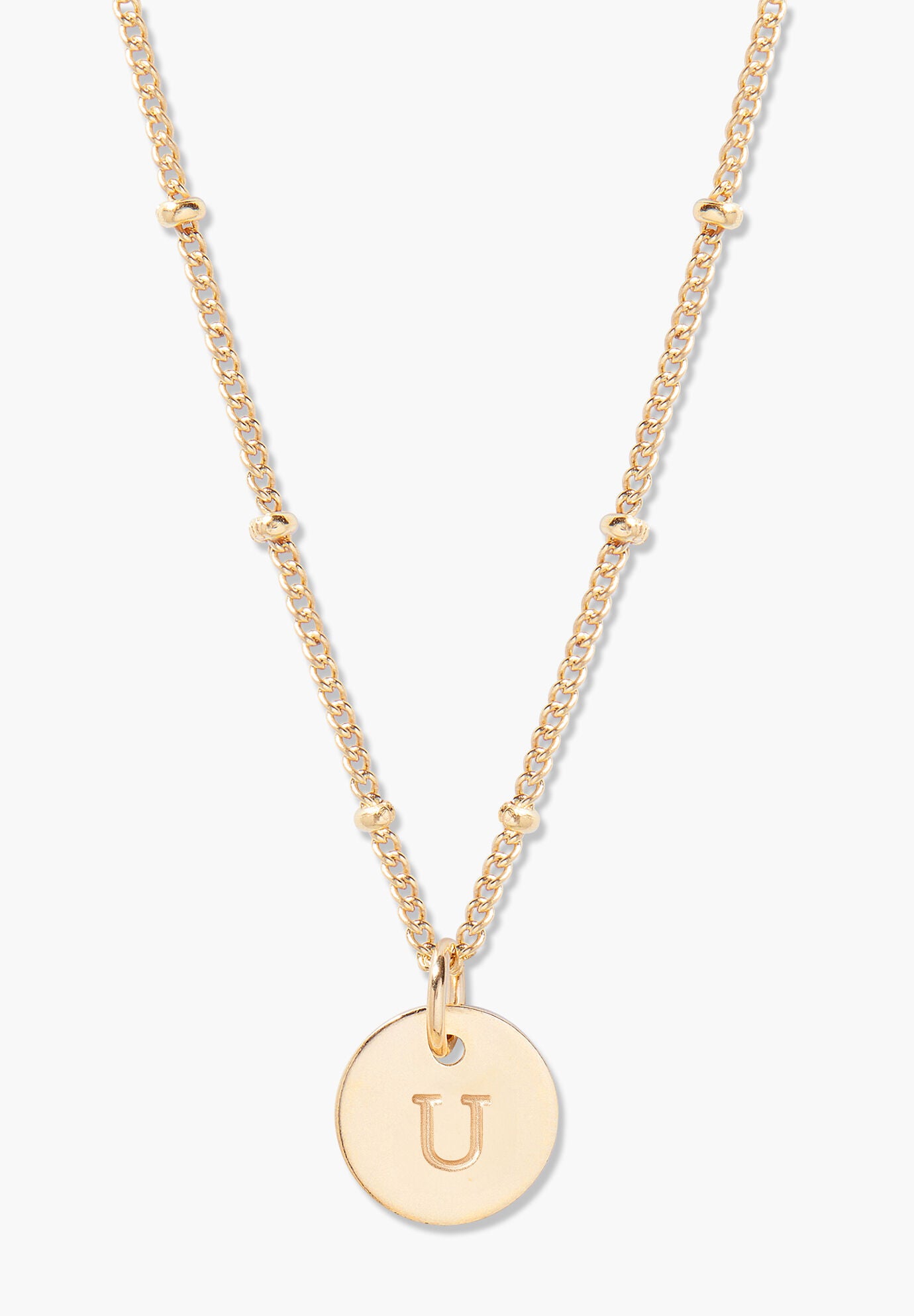 Madeline Gold Initial Pendant, U, hi-res image number 0