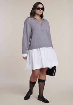 Twofer Mini Shirt Dress